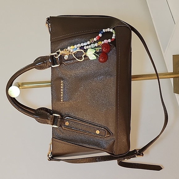 Burberry Handbags - Burberry Patent Leather Somerford Tote Sachel Shoulder Bag  Officesiren